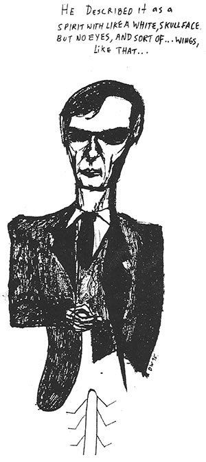 drawing of William S. Burroughs by David West