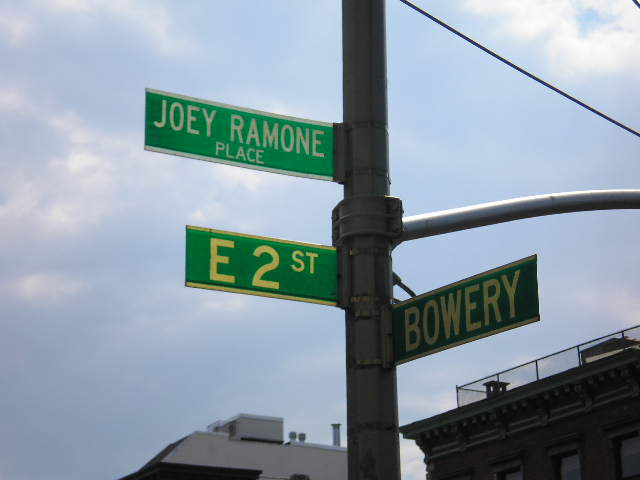 Joey Ramone Place & Bowery, photograph by David Shankbone 