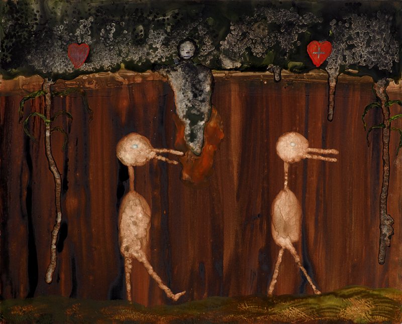 Birds of the Hideous Divine, a painting by John Lurie