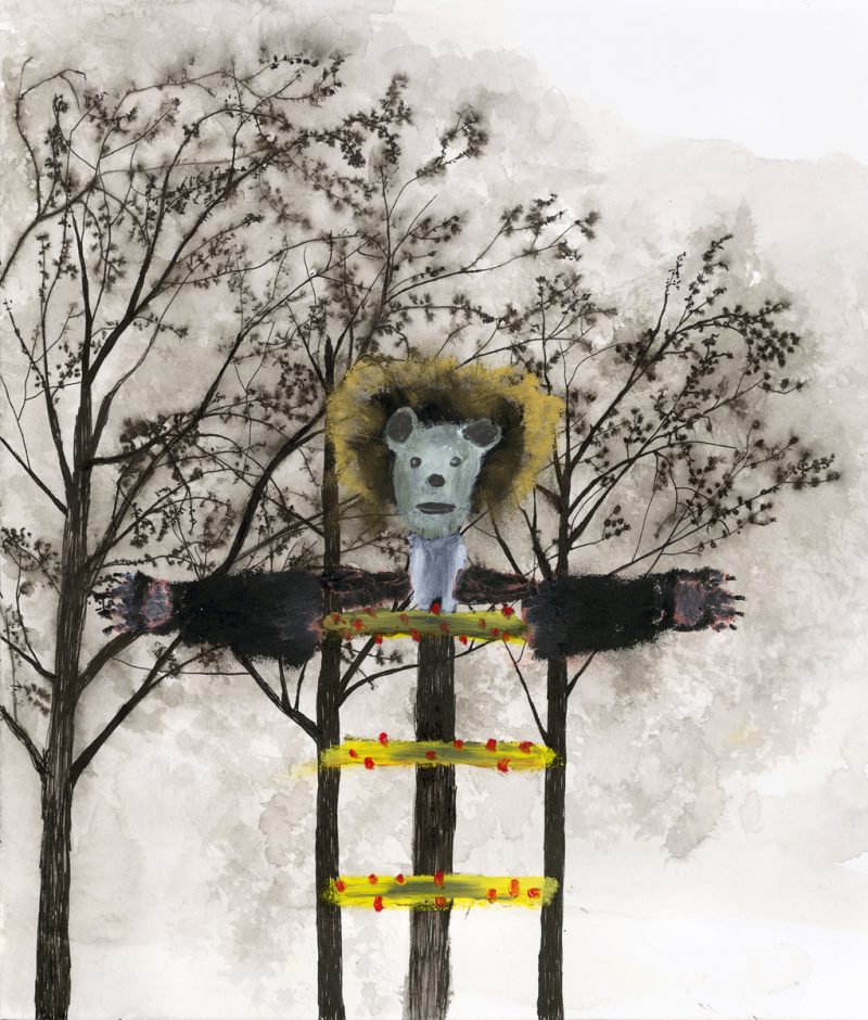 Give Up. Americans Have the Right to Bear Arms, a painting by John Lurie