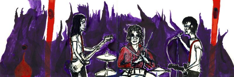 Jon Spencer Blues Explosion drawing by David West