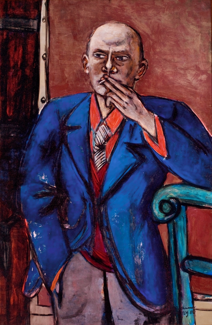 Max Beckmann Self Portrait Blue Jacket