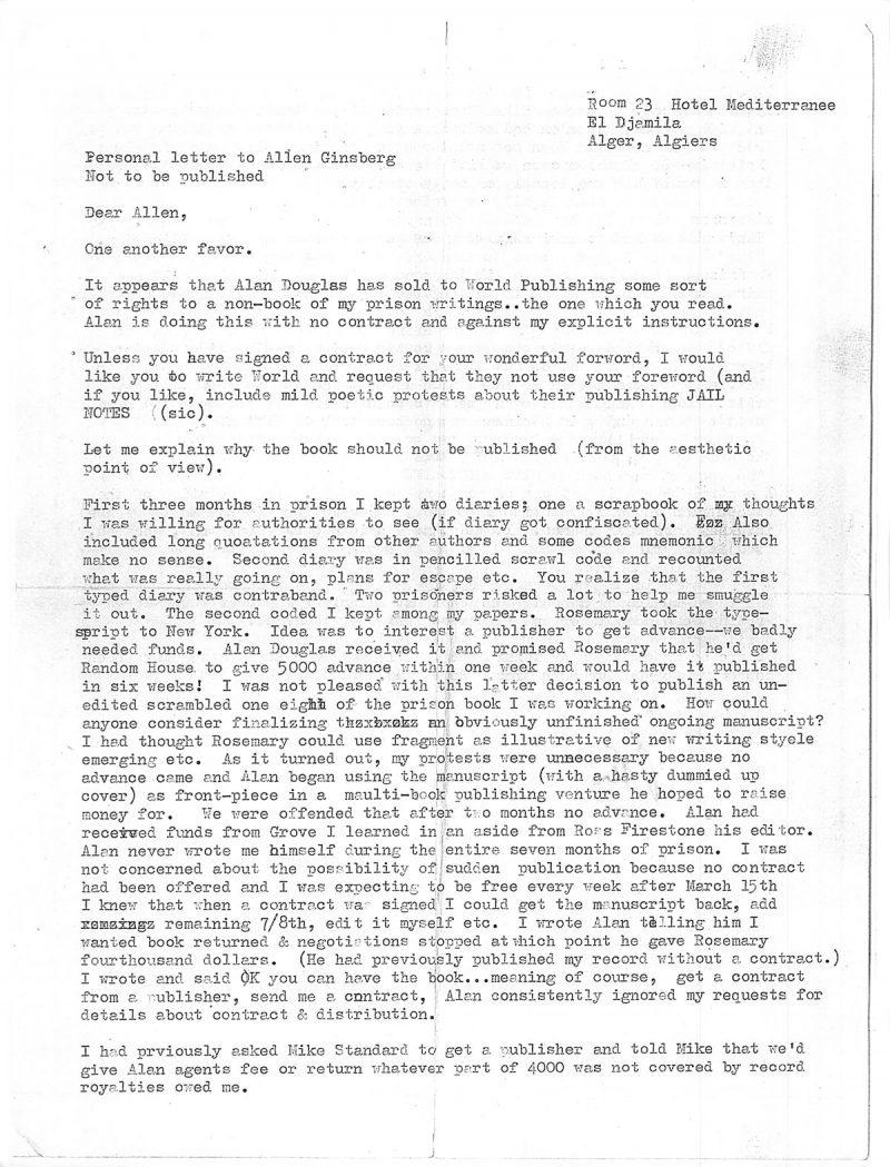 timothy leary letter algeria 1970 page1