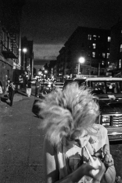 Claudia Summers Lights Up, East Village, June 1985. From Night Walk,  by Ken Schles published by Steidl 2014.